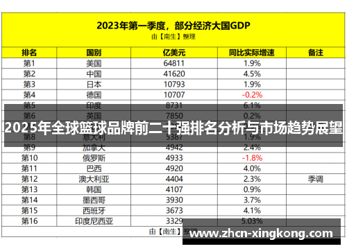 2025年全球篮球品牌前二十强排名分析与市场趋势展望